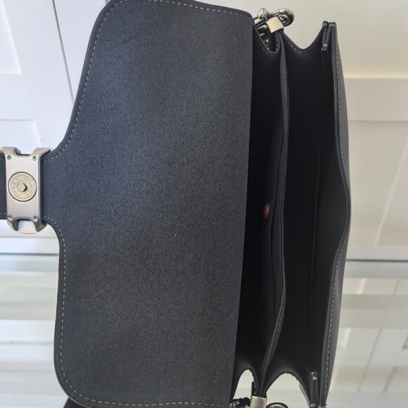 Coach Women's Chain Tabby Shoulder Bag Silver/Black - Picture 8 of 8